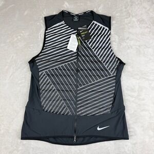 Nike AeroLoft Flash Running Vest Mens XL Black Silver Reflective Down 800 NWT